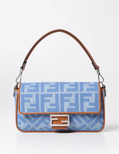 fendi light blue bag|fendi baguette denim.